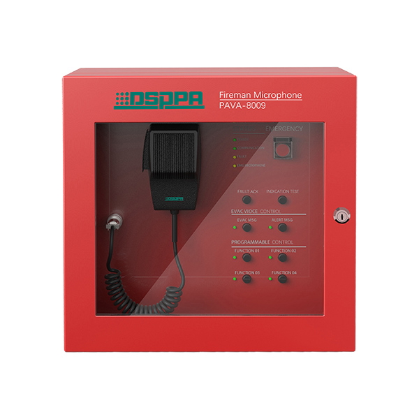 PAVA8009 Integrated Voice Alarm PA System Fireman Microphones
